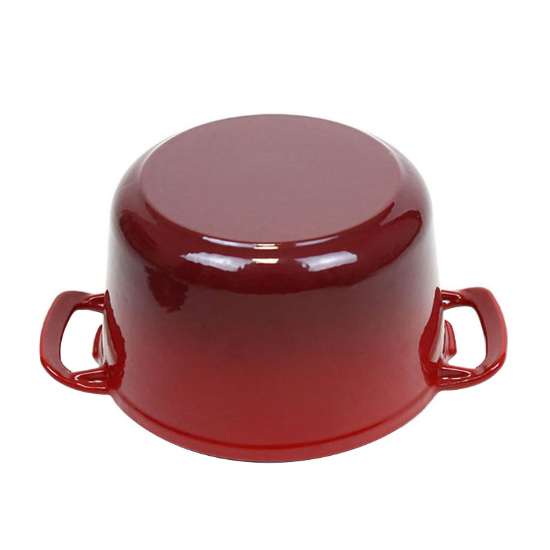 Factory Custom Logo Enameled Cast Iron Dutch Oven Shallow Casserole with Dual Handle