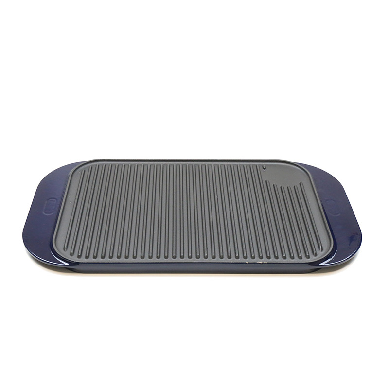 YFKSW49002 Non Stick Enamelled Large Cast Iron Griddle Pan Frying Pan with Griddle