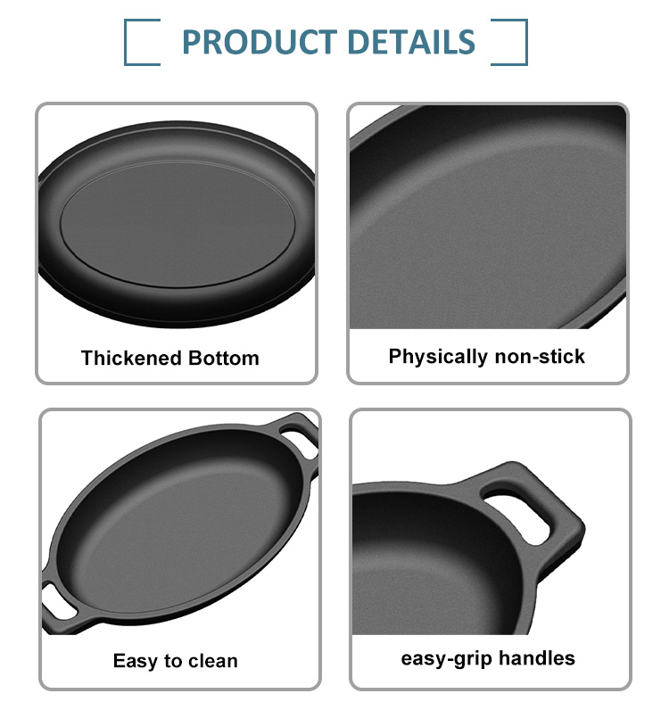 Factory Price High Quality preseasoned Cookware Cast Iron Mini BBQ Steak Grill Pan Non Stick Frying Pan